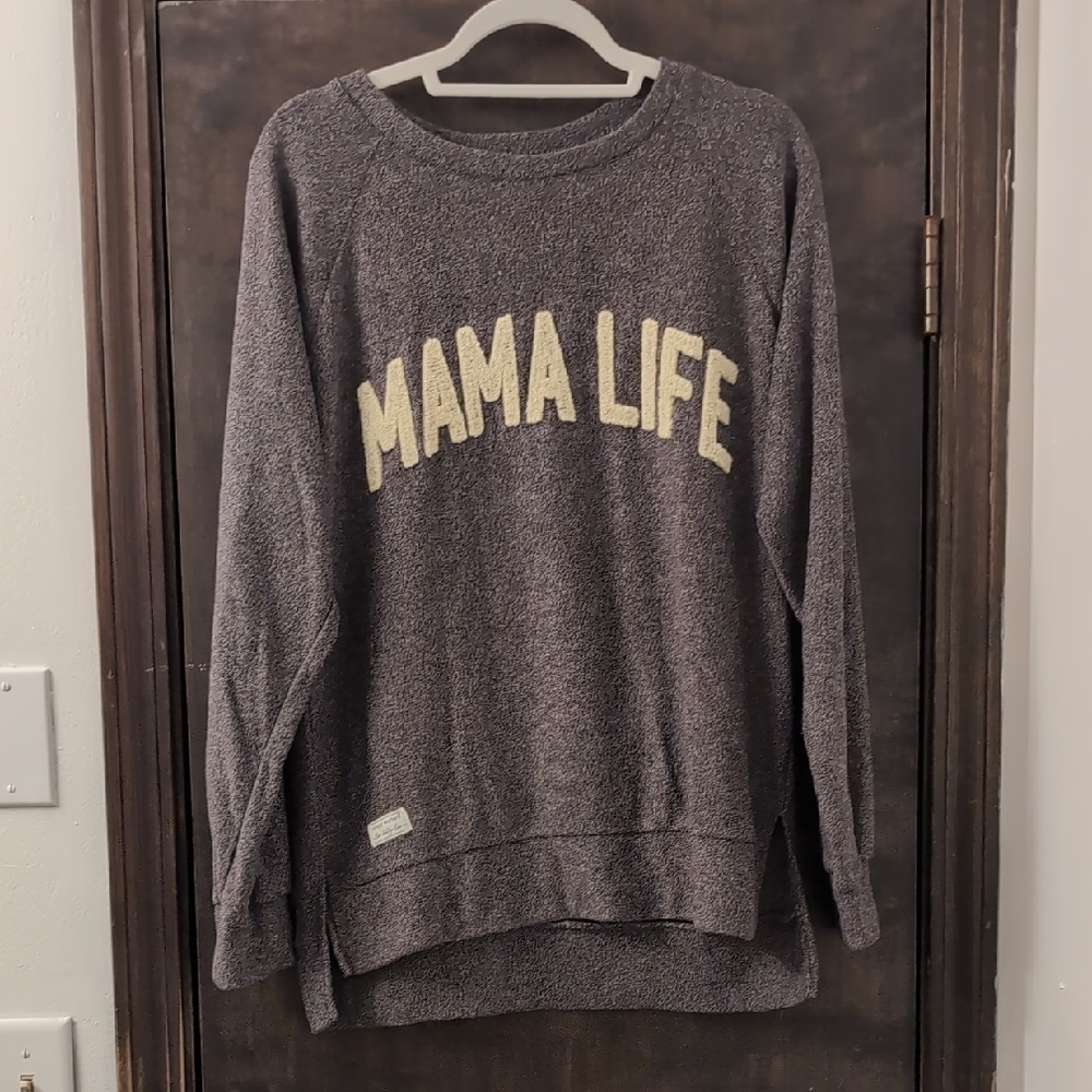 Simply Southern Charcoal 'Mama Life' Sweater